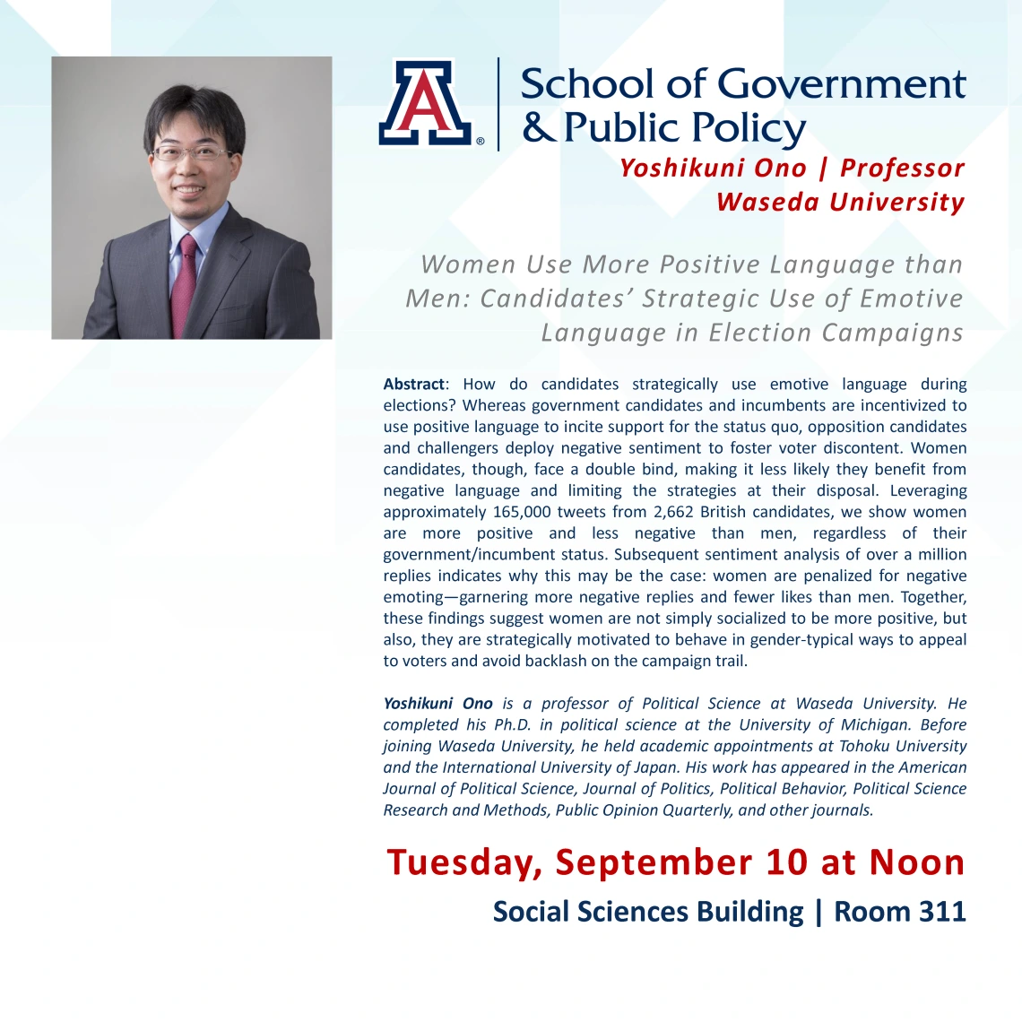 Yoshikuni Ono Talk Flyer