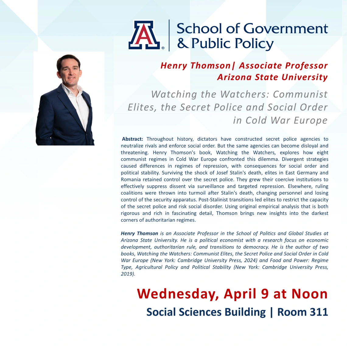 SGPP Guest Speaker- Professor Henry Thomson