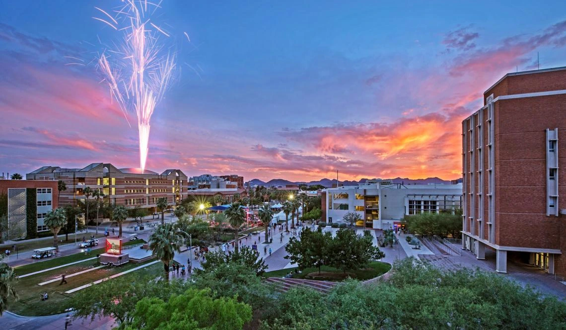 fireworks on UArizona Campus