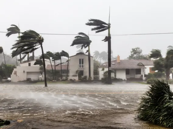 A flooded street