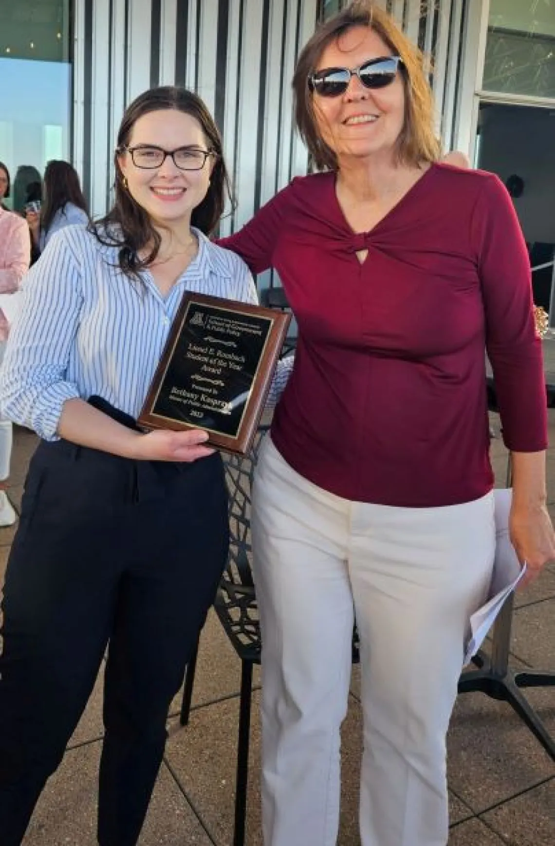 Bethany Kasprzyk receiving 2023 Rombach Student of the Year Award.