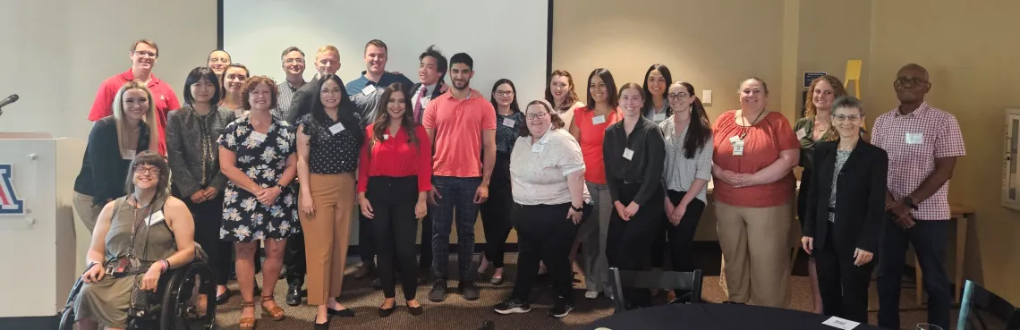 MPA students posing for photo during a capstone presentation.