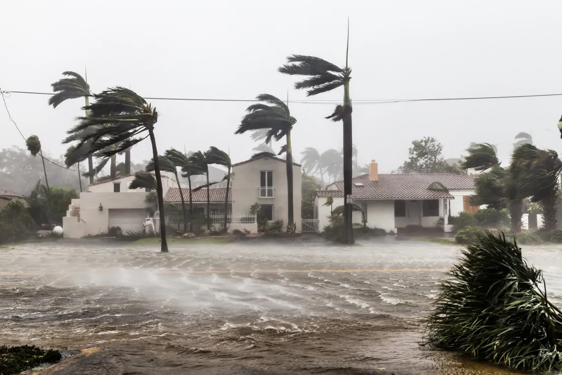 A flooded street