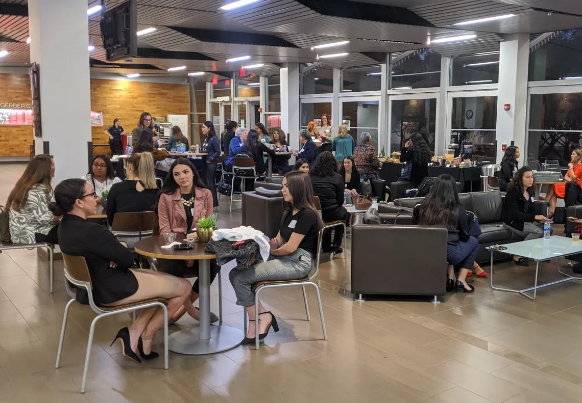 Students sitting at table